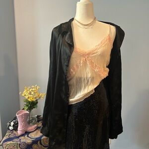 vintage sequin black skirt